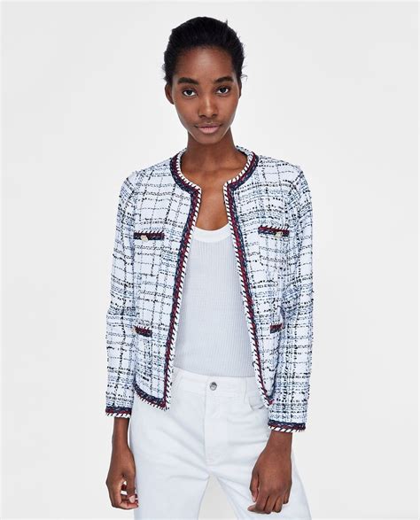 giacche tweed chanel da zara|This €60 Zara blazer is practically a Chanel and we're purchasing .